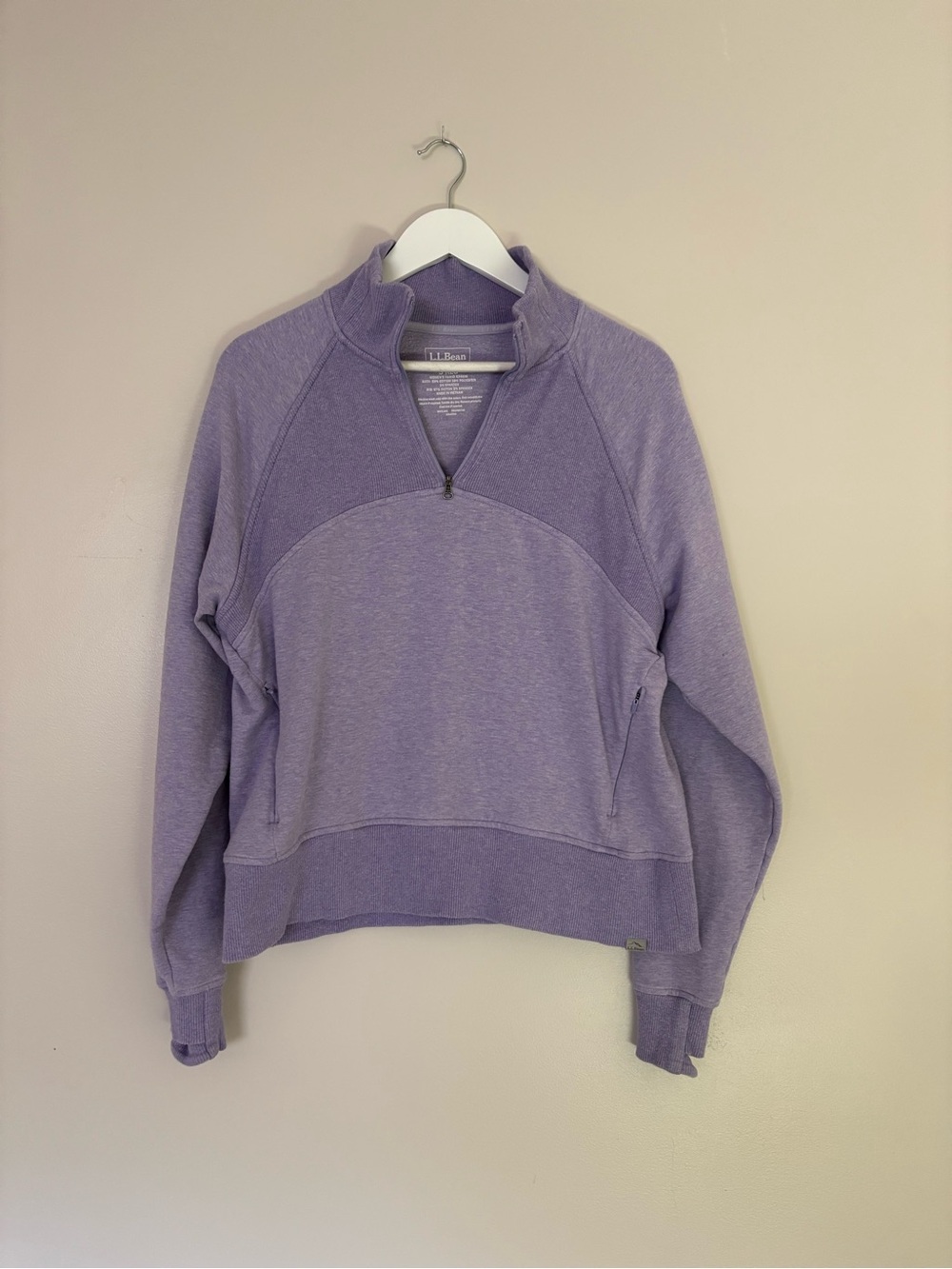 L.L. Bean Lilac Half-Zip Sweatshirt